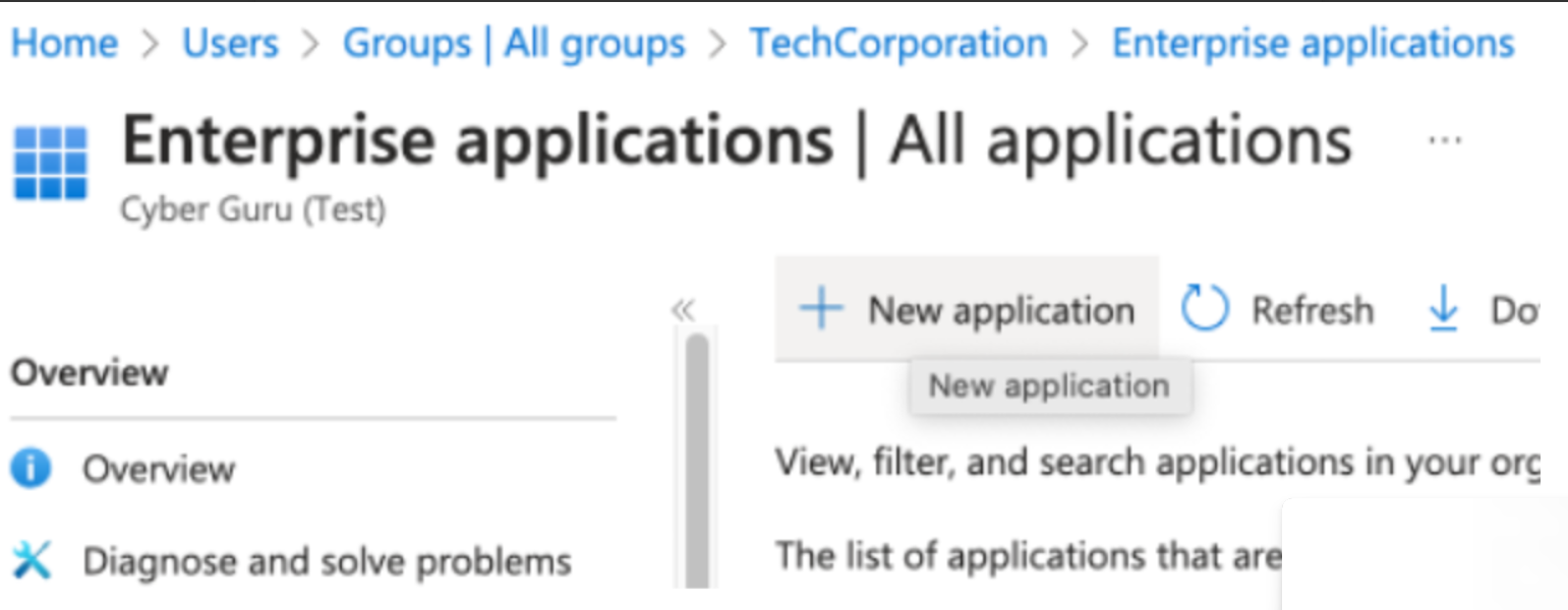 Button New application