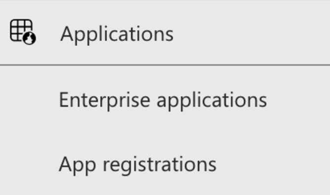 Menú de navegación con la opción Enterprise applications