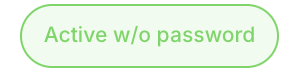 Extension status chip: "Active w/o password" (extension active, corporate password not yet synced).