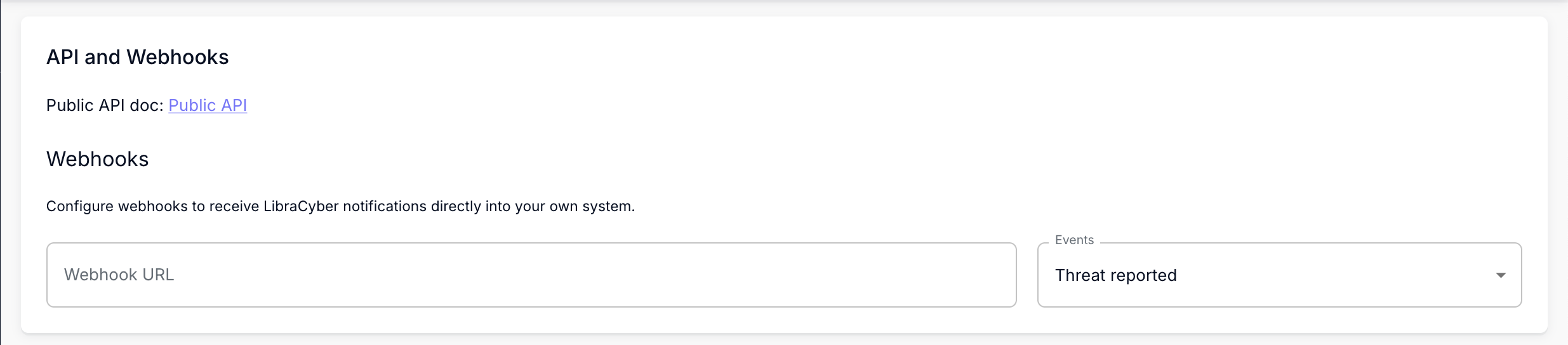 Configuration d'un Webhook dans les Integrations