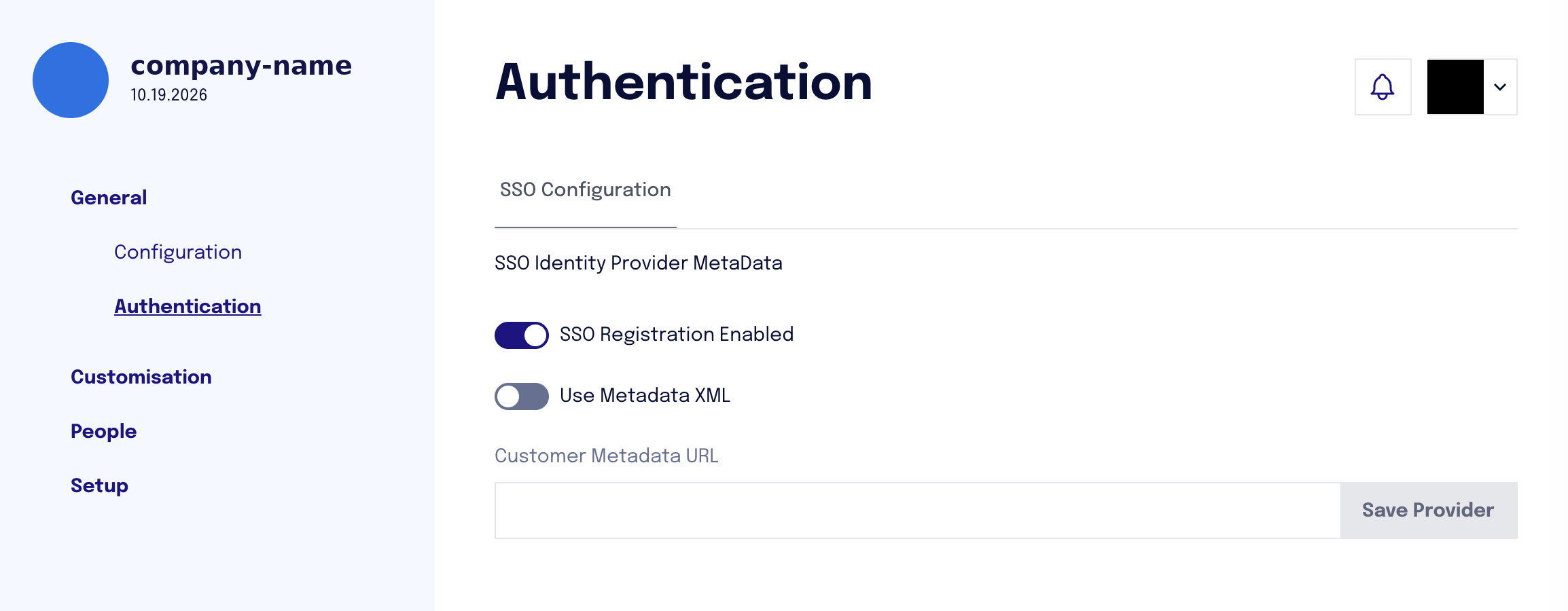 SSO provider registration